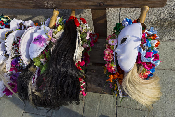 Aosta valley, Gignod, Italy. Alpine carnival Coumba Freida
