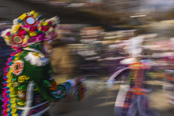 Aosta valley, Gignod, Italy. Alpine carnival Coumba Freida
