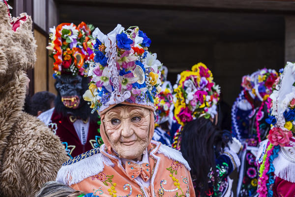 Aosta valley, Gignod, Italy. Alpine carnival Coumba Freida
