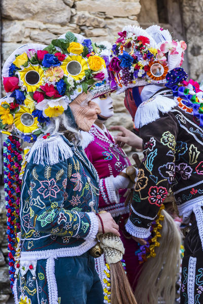 Aosta valley, Gignod, Italy. Alpine carnival Coumba Freida
