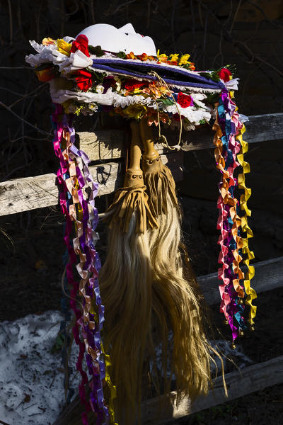 Aosta valley, Gignod, Italy. Alpine carnival Coumba Freida
