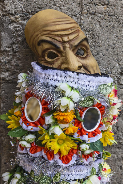 Aosta valley, Gignod, Italy. Alpine carnival Coumba Freida
