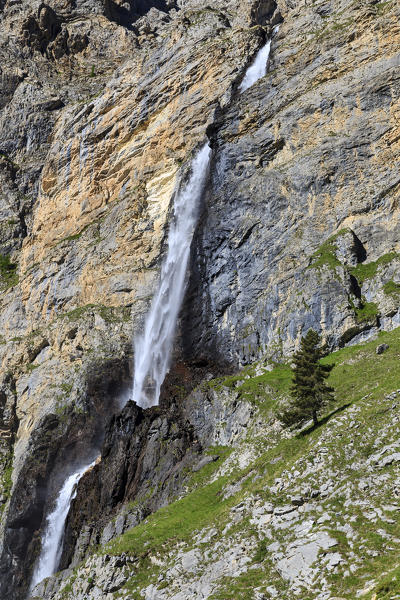 Maira valley (Valle Maira), Cuneo province,Piedmont, Italy, Europe. Stroppia waterfalls