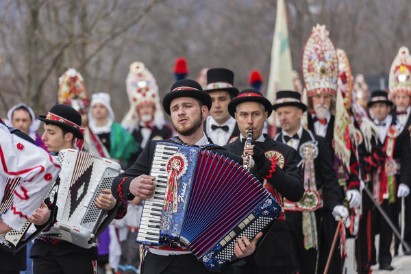 Varaita Valley (Valle Varaita), Cuneo, Sampeyre, Piedmont, Italy,Europe. Alpine historical carnival,  La Baio di Sampeyre