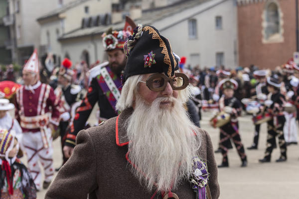 Varaita Valley (Valle Varaita), Cuneo, Sampeyre, Piedmont, Italy,Europe. Alpine historical carnival,  La Baio di Sampeyre