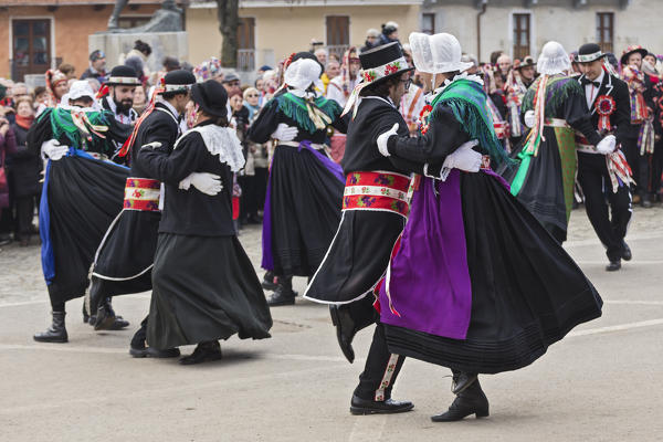 Varaita Valley (Valle Varaita), Cuneo, Sampeyre, Piedmont, Italy,Europe. Alpine historical carnival,  La Baio di Sampeyre