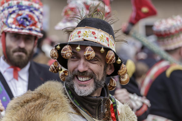 Varaita Valley (Valle Varaita), Cuneo, Sampeyre, Piedmont, Italy,Europe. Alpine historical carnival,  La Baio di Sampeyre