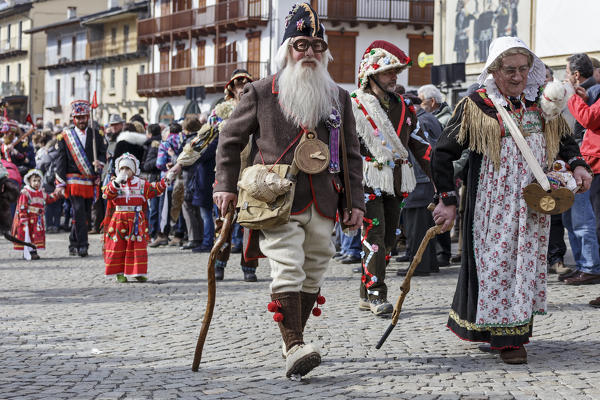 Varaita Valley (Valle Varaita), Cuneo, Sampeyre, Piedmont, Italy,Europe. Alpine historical carnival,  La Baio di Sampeyre