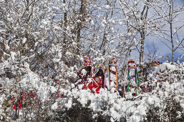 Aosta valley, Allein, Italy. Alpine carnival Coumba Freida