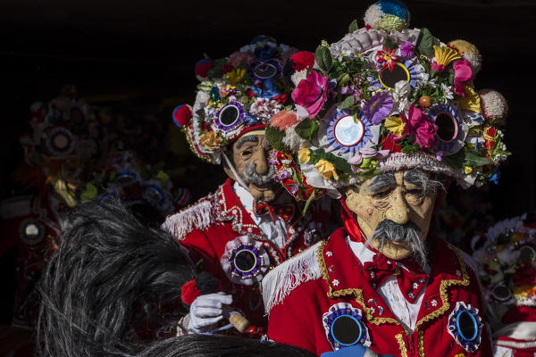 Aosta valley, Allein, Italy. Alpine carnival Coumba Freida