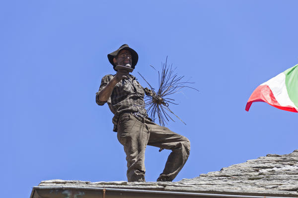 Vigezzo Valley, Santa Maria Maggiore, Verbania district, Piedmont, Italy. International Chimney sweepers gathering