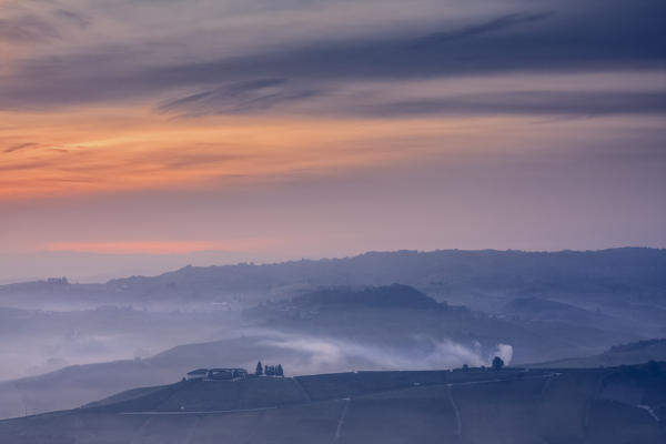 Langhe, Cuneo district, Piedmont, Italy. Barolo wine region