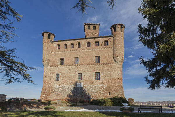 Langhe, Cuneo district, Piedmont, Italy. Barolo wine region, Grinzane Cavour castle