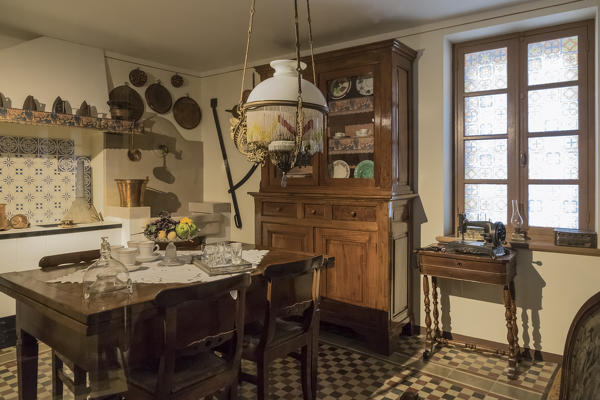 Langhe, Cuneo district, Piedmont, Italy. Barolo wine region, Grinzane Cavour castle interior