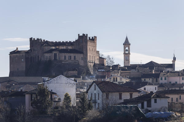 Monferrato, Asti district, Piedmont, Italy. Monferrato wine region,montemagno castle