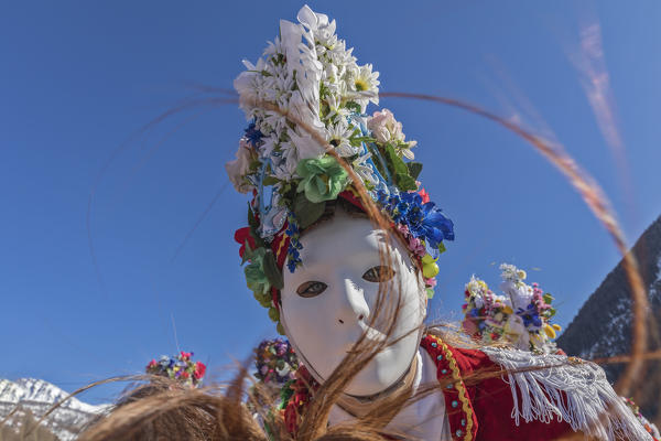 Aosta Valley,Gran San Bernardo Valley,Saint-Oyen,Italy, Europe. Alpine carnival Coumba Freida of Saint-Oyen