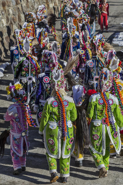 Aosta Valley,Gran San Bernardo Valley,Saint-Oyen,Italy, Europe. Alpine carnival Coumba Freida of Saint-Oyen