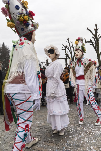 Rocca Grimalda, Alessandria, Piedmont, Italy. Traditional carnival La Lachera of Rocca Grimalda
