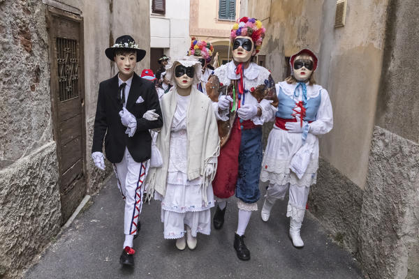 Rocca Grimalda, Alessandria, Piedmont, Italy. Traditional carnival La Lachera of Rocca Grimalda
