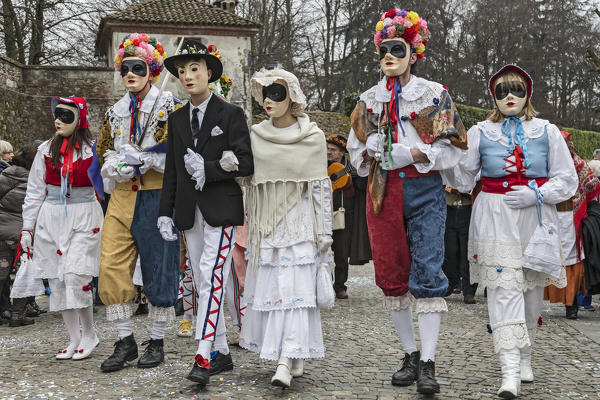 Rocca Grimalda, Alessandria, Piedmont, Italy. Traditional carnival La Lachera of Rocca Grimalda
