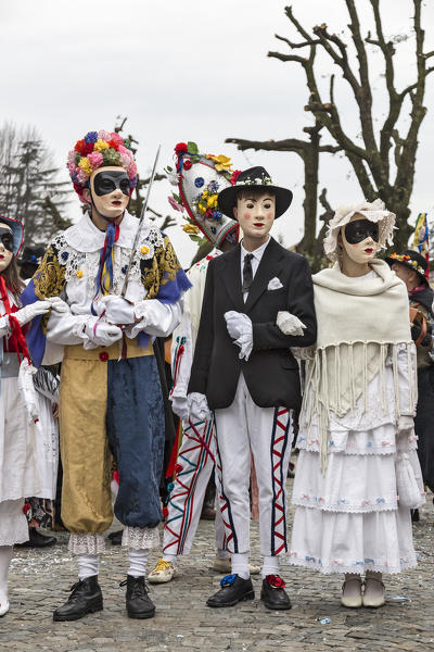 Rocca Grimalda, Alessandria, Piedmont, Italy. Traditional carnival La Lachera of Rocca Grimalda
