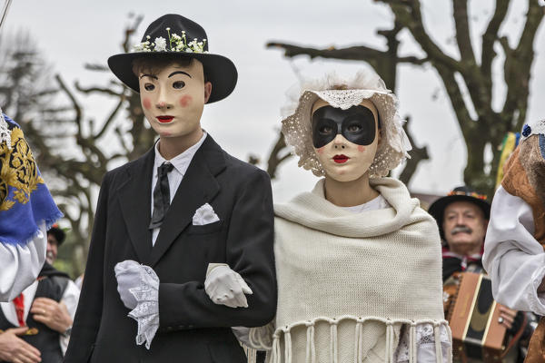 Rocca Grimalda, Alessandria, Piedmont, Italy. Traditional carnival La Lachera of Rocca Grimalda
