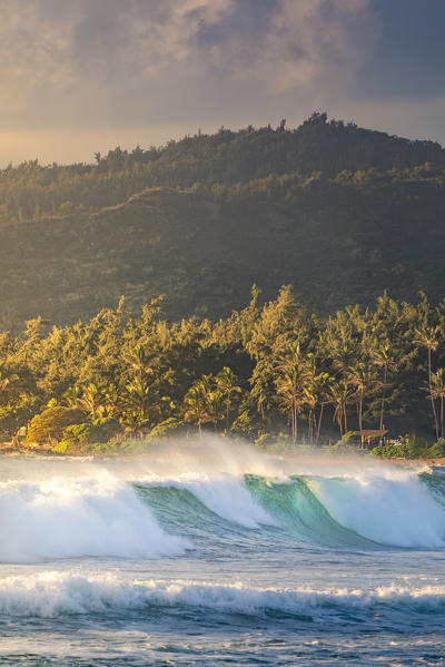 Sunrise in Kapaa beach park, Kauai island, Hawaii, USA