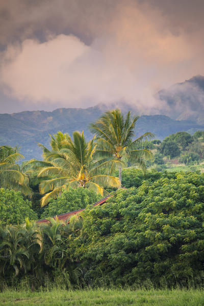 Sunset in Poipu beach park, Kauai island, Hawaii, USA