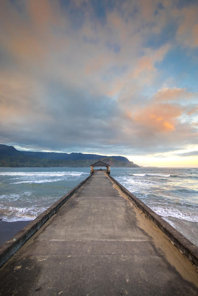 Sunrise in Hanalei beach, Kauai island, Hawaii, USA