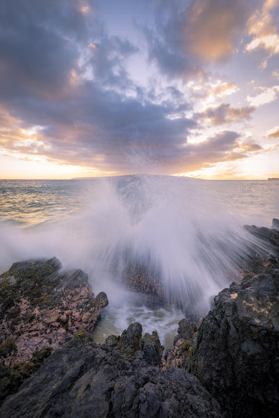 Sunset in Maui near Kihei, Maui Island, Hawaii, USA