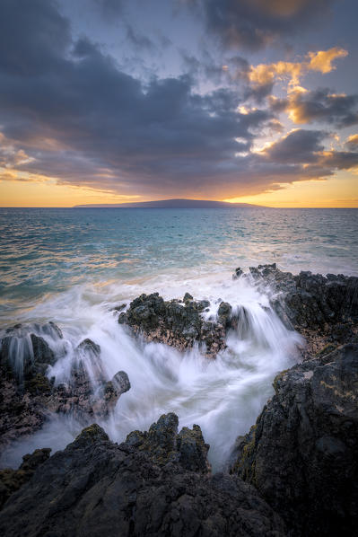 Sunset in Maui near Kihei, Maui Island, Hawaii, USA