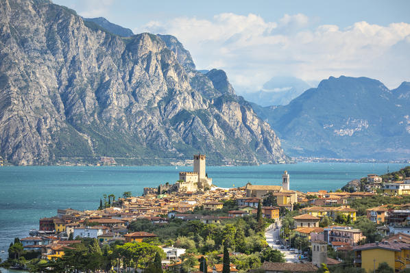 Malcesine, a small village with an historic castle on Garda Lake coast. Verona province, Veneto, Italy.