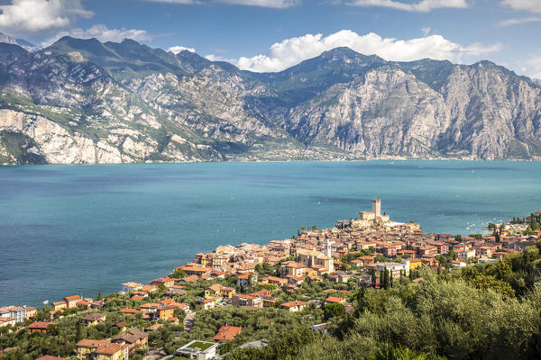 Malcesine, a small village with an historic castle on Garda Lake coast. Verona province, Veneto, Italy.