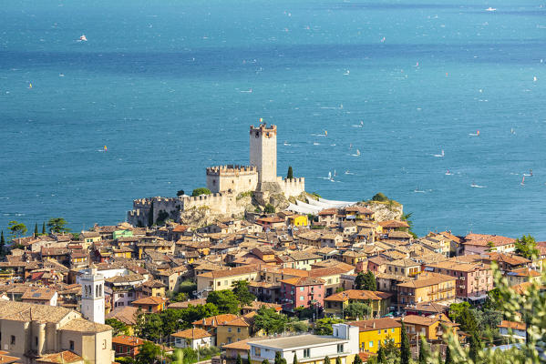 Malcesine, a small village with an historic castle on Garda Lake coast. Verona province, Veneto, Italy.