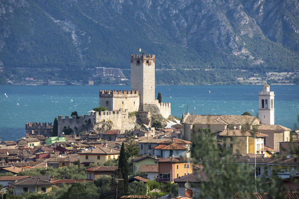 Malcesine, a small village with an historic castle on Garda Lake coast. Verona province, Veneto, Italy.