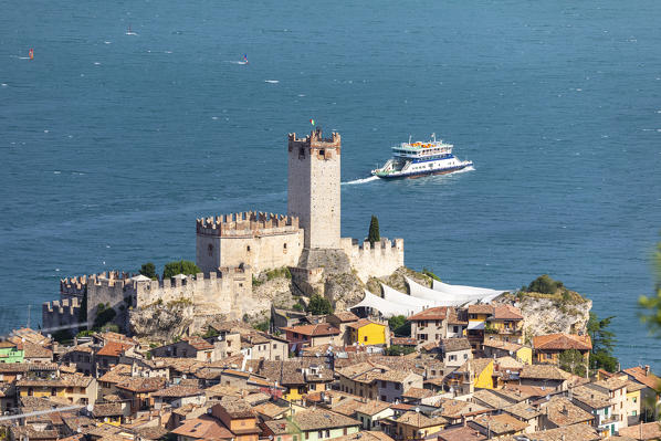 Malcesine, a small village with an historic castle on Garda Lake coast. Verona province, Veneto, Italy.