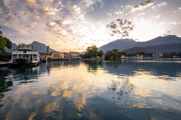 Riva del Garda at sunrise, Garda Lake, Trentino Alto Adige, Italy