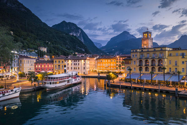 Riva del Garda at sunrise, Garda Lake, Trentino Alto Adige, Italy