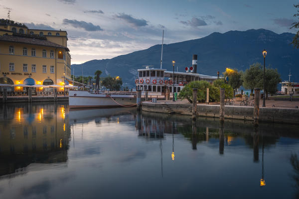 Riva del Garda at sunrise, Garda Lake, Trentino Alto Adige, Italy