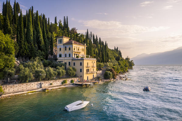 A villa on the western side of Garda Lake, near Toscolano Maderno village, Brescia province, Lombardy, Italy.