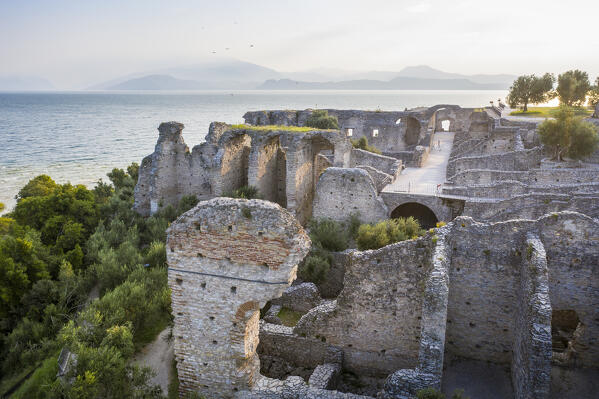 Sirmione ancient roman Catullo thermal baths, Sirmione, Garda Lake, Brescia province, Lombardy, Italy