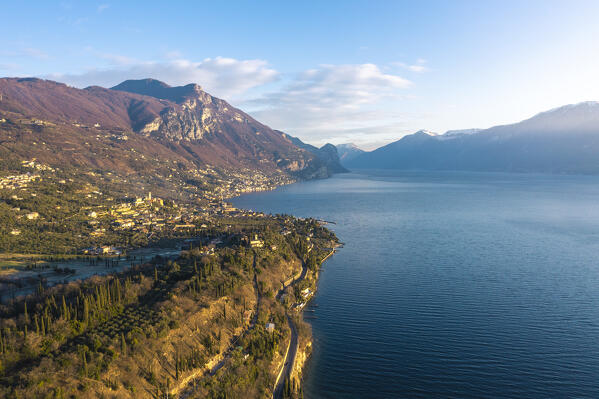 Coastal Road near Gardone Riviera, Lombardy, Garda Lake, Italy.