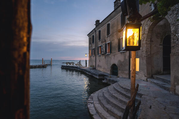 Punta San Vigilio during sunset. Garda, Verona province, Veneto, Garda Lake, Italy.