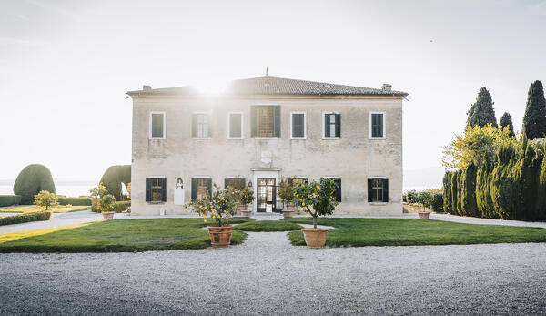 Punta San Vigilio during sunset. Garda, Verona province, Veneto, Garda Lake, Italy.