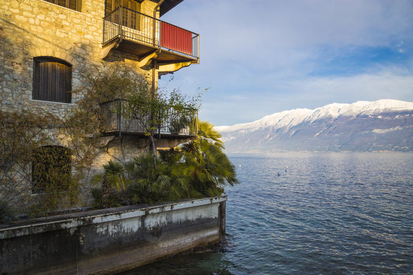 A solitary house on Garda Lake coast, Brescia Province, Lombardy, Italy