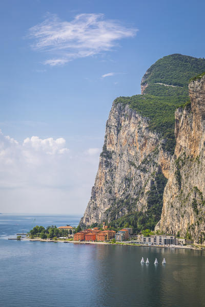 The SS45 road on Lake Garda coast. Tremosine, Lombardy, Italy.