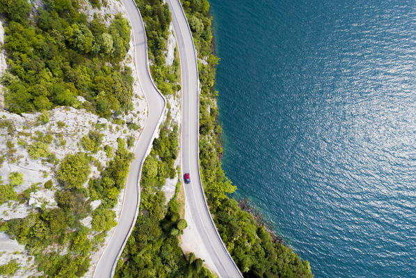 Strada della Forra, west side of Garda Lake. Tremosine, Brescia district, Garda lake, Lombardia, Italy