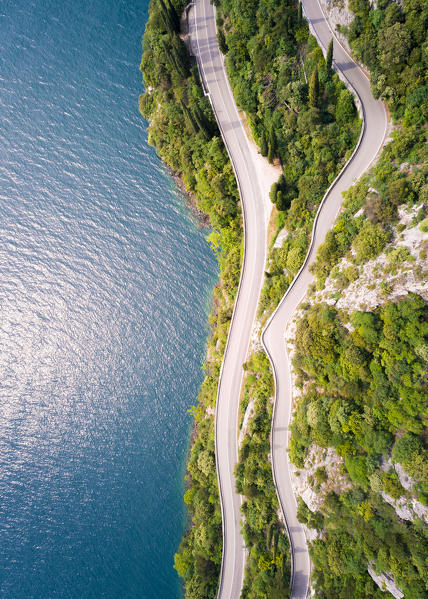 Strada della Forra, west side of Garda Lake. Tremosine, Brescia district, Garda lake, Lombardia, Italy