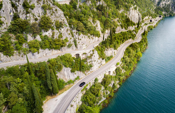 Strada della Forra, west side of Garda Lake. Tremosine, Brescia district, Garda lake, Lombardia, Italy