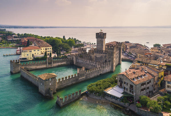 Aerial view of Sirmione, Brescia district, Veneto, Italy